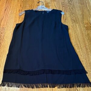 Theory Woman’s Black High Low Silk Dress Size L